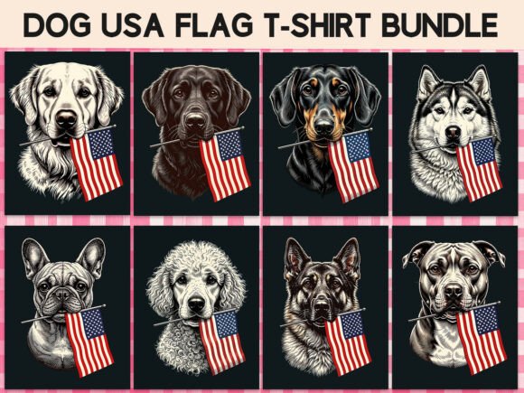 Download Dog USA Flag T-Shirt Bundle PNG - Usa Collection