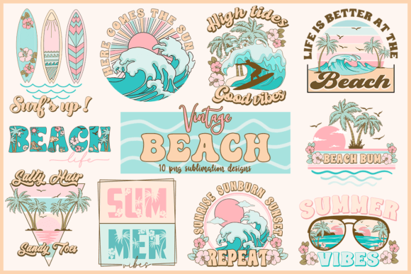 Download Vintage Beach Summer Sublimation Design - Summer sublimation Collection