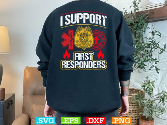 Download I Support First Responders Usa Flag Svg - Usa Collection