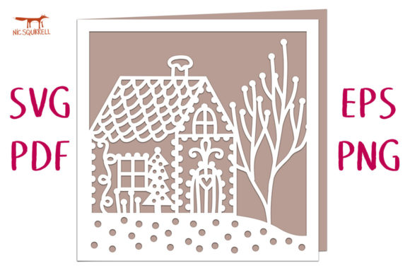 Download Gingerbread House Card SVG Cut File - Svg cut file Collection