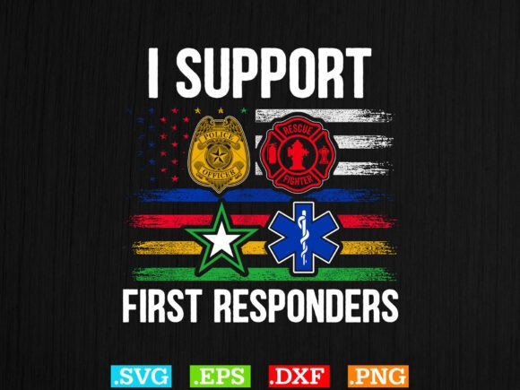 Download I Support First Responders Usa Flag Svg - Usa Collection