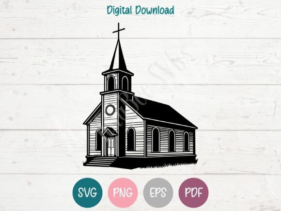 Download Old Country Church SVG Cut File - Svg cut file Collection
