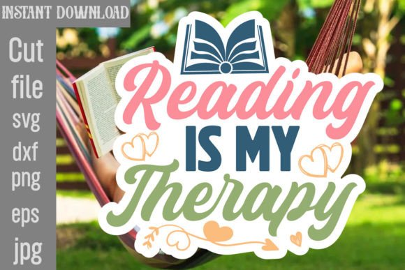 Download Reading is My Therapy SVG Cut File - Svg cut file Collection