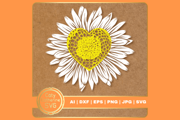 Download Love Heart Daisy SVG Cut File - Svg cut file Collection