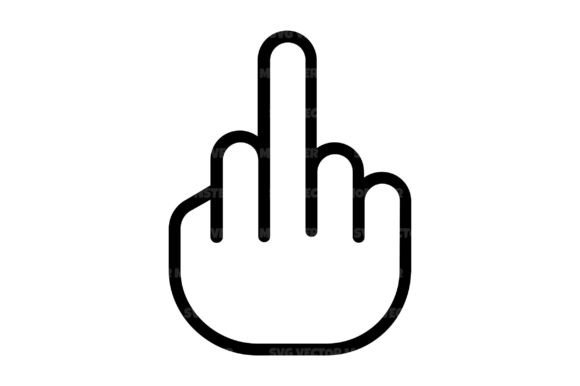 Download Cartoon Middle Finger Icon Svg Cut File - Svg cut file Collection