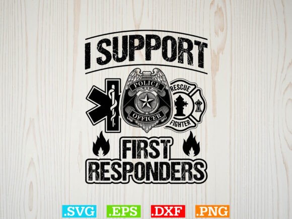 Download I Support First Responders Usa Flag Svg - Usa Collection