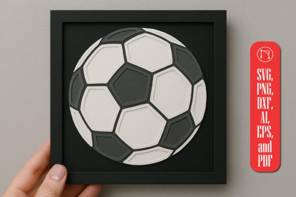 Download Layered Papercut Football SVG Cut File - Svg cut file Collection