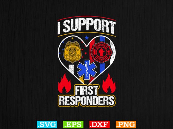 Download I Support First Responders Usa Flag Svg - Usa Collection