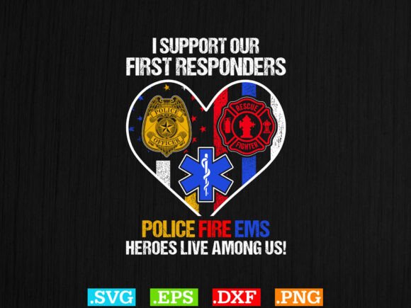 Download I Support First Responders Usa Flag Svg - Usa Collection
